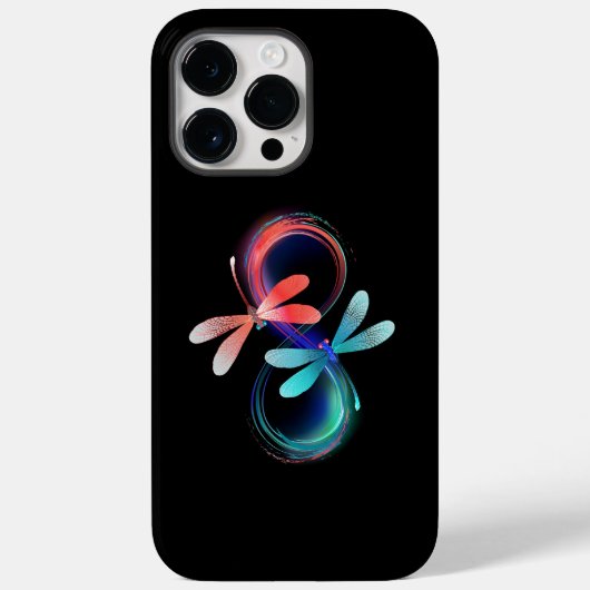 輝くトンボのあるインフィニティ Case-Mate iPhoneケース (裏面)