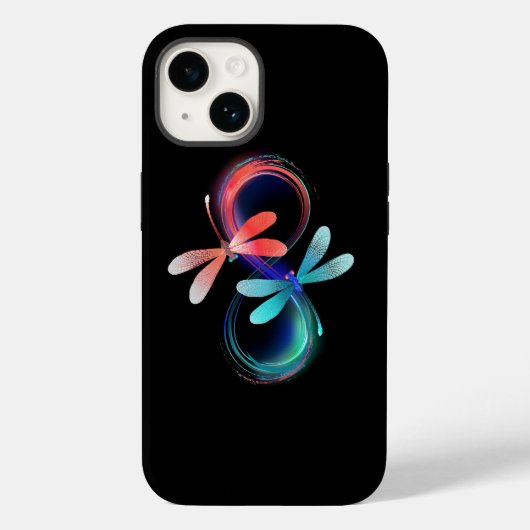 輝くトンボのあるインフィニティ Case-Mate iPhoneケース (裏面)