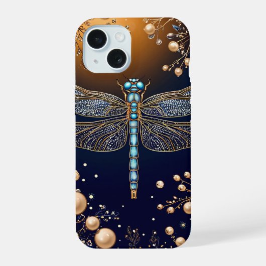 輝くトンボ iPhone 15ケース (裏面)