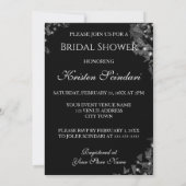 輝くドレス 白 黒 ウェディング ブライダル シャワー用 招待状 (裏面)