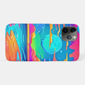 輝くネオンの夕日が沈む海の波 Case-Mate iPhoneケース (裏面(横))