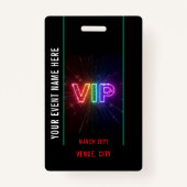 輝くネオンレインボーVIPオールアクセスイベント バッジ (裏面)