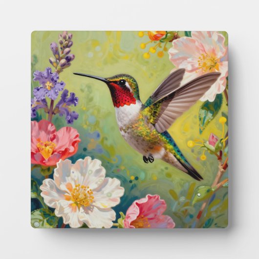 輝くハチドリの花園 フォトプラーク (正面)