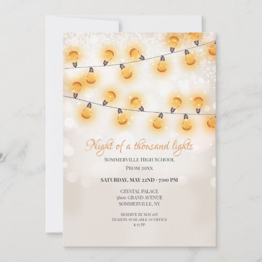 輝くハングライトのプロム招待状 招待状 (正面)