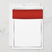 輝くハートと赤サテンリボン招待状 招待状 (裏面)