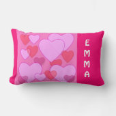 輝くハートバレンタインパーソナライズされたランバー ランバークッション (正面)