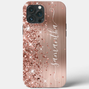 輝くバラゴールド箔 モダンガーリーシグネチャー iPhone 13 PRO MAXケース