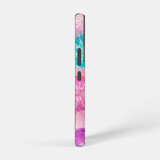 輝くパステル雪の結晶 SAMSUNG GALAXYケース (右側面)