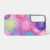 輝くパステル雪の結晶 SAMSUNG GALAXYケース (裏面横)