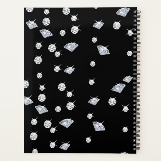 輝くパーソナライズされたダイヤモンド プランナー手帳 (裏面)