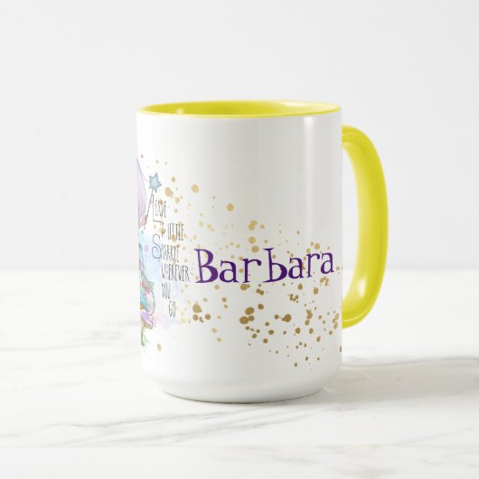 輝くパーソナライズされた妖精 マグカップ (正面右)