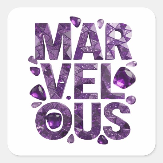 輝くパープルのMARVELOUS ビニールスタイル スクエアシール (正面)