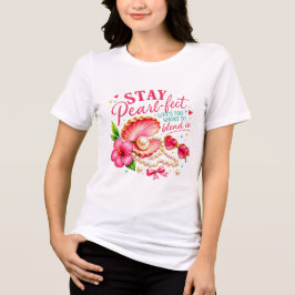 輝くパールの女性用グラフィックTシャツ トライブレンドTシャツ