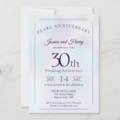 輝くパールの30周年結婚記念日 招待状 (正面)