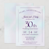 輝くパールの30周年結婚記念日 招待状 (正面/裏面)
