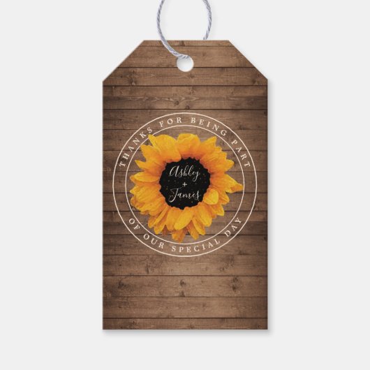 輝くヒマワリの名前ありがとう ギフトタグ (正面)