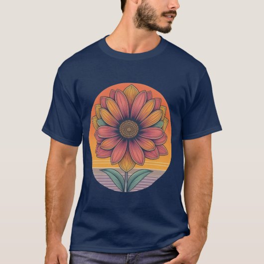 輝くヒマワリの花 Tシャツ (正面)