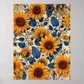 輝くヒマワリカラフルス ポスター (正面)