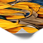 輝くヒマワリカラフルス ポスター (角)