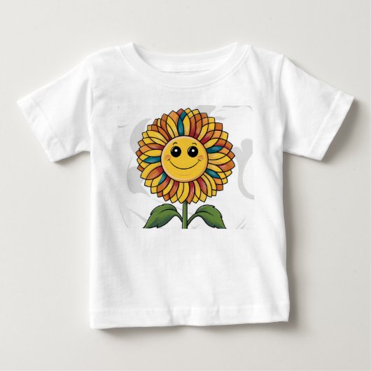 輝くヒマワリ ベビーTシャツ (正面)