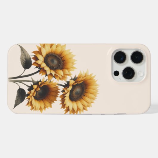 輝くヒマワリ iPhoneケース (裏面横)