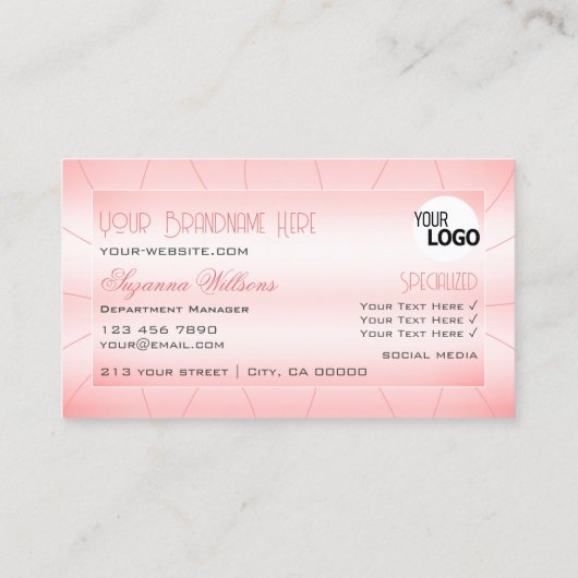 輝くピンクとダイヤモンドとロゴルクセングラマー 名刺 (裏面)