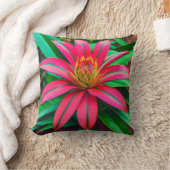 輝くピンクのエキゾチックな花 クッション (ブランケット)