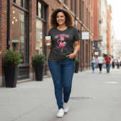 輝くピンクのダチョウ 女性用 プラスサイズTシャツ
