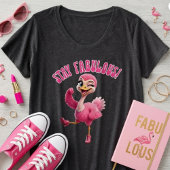 輝くピンクのダチョウ 女性用 プラスサイズTシャツ