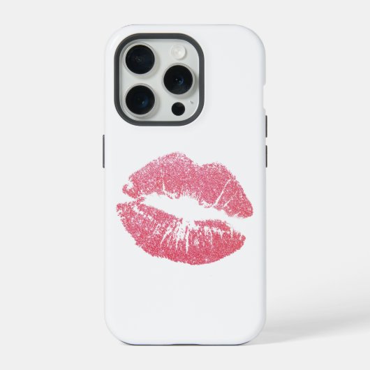 輝くピンクの唇 iPhoneケース (裏面)