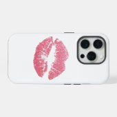 輝くピンクの唇 iPhoneケース (裏面横)