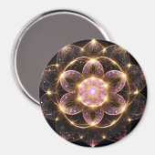 輝くピンクの華マグネット マグネット (正面/裏面)