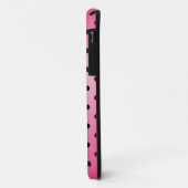 輝くピンクの黒い水玉 Case-Mate iPhoneケース (裏面/左)