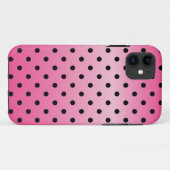 輝くピンクの黒い水玉 Case-Mate iPhoneケース (裏面(横))