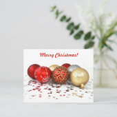 輝くファンシー星のクリスマスボールオーナメント シーズンポストカード (スタンド正面)