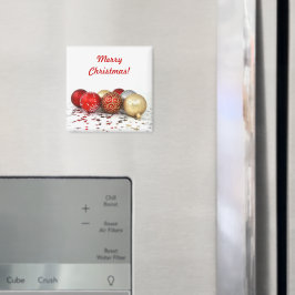 輝くファンシー星のクリスマスボールオーナメント マグネット