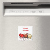 輝くファンシー星のクリスマスボールオーナメント マグネット (インサイチュ (食洗機))