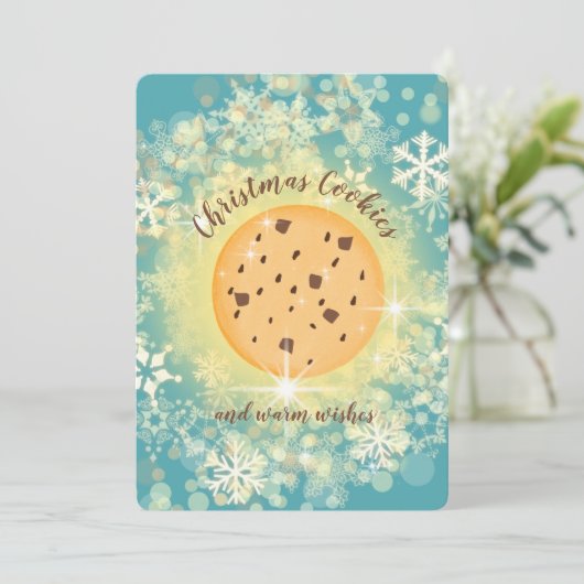 輝くフェイククリスマスクッキーパーソナライズされた シーズンカード (スタンド正面)