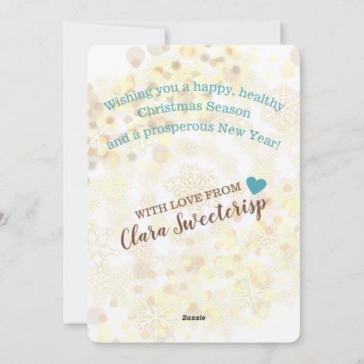 輝くフェイククリスマスクッキーパーソナライズされた シーズンカード (裏面)