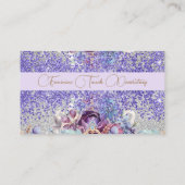 輝くフェミニンフローラグリッター芸術 名刺 (裏面)