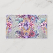 輝くフェミニンフローラグリッター芸術 名刺 (正面)