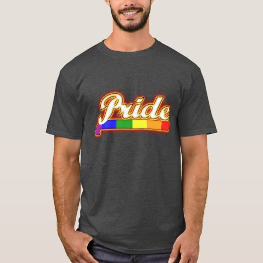 輝くプライド ゲイ プライド カラフル Tシャツ (正面)