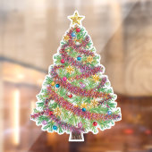 輝くホリデークリスマスツリー窓用ステッカー ウィンドウサイン (シート2)