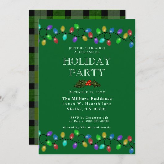 輝くホリデーライト 招待状 (正面/裏面)