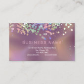 輝くホログラフィックグリッターエレガント美しいサロン 名刺 (裏面)