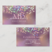 輝くホログラフィックグリッターエレガント美しいサロン 名刺 (正面/裏面)
