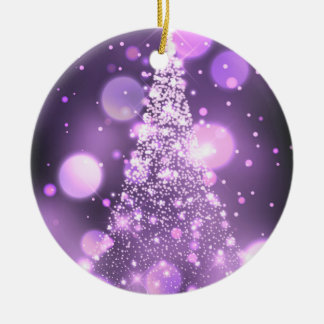 輝くボケのメリークリスマスツリー セラミックオーナメント