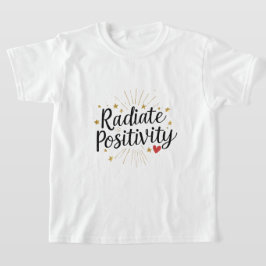 輝くポジティブさ ゴールドスター モチベーショナルクォート Tシャツ