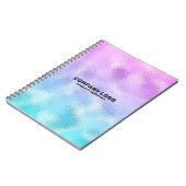 輝くミニマルピンクとブルーグラデーション ノートブック (左側)