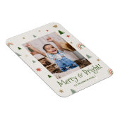 輝くメリークリスマスの家族かわいい写真 マグネット (右側)